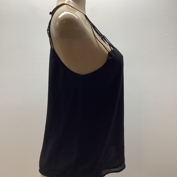 Naked Zebra Size Medium Black Fringe Blouse. New With Tags - Picture 7 of 7